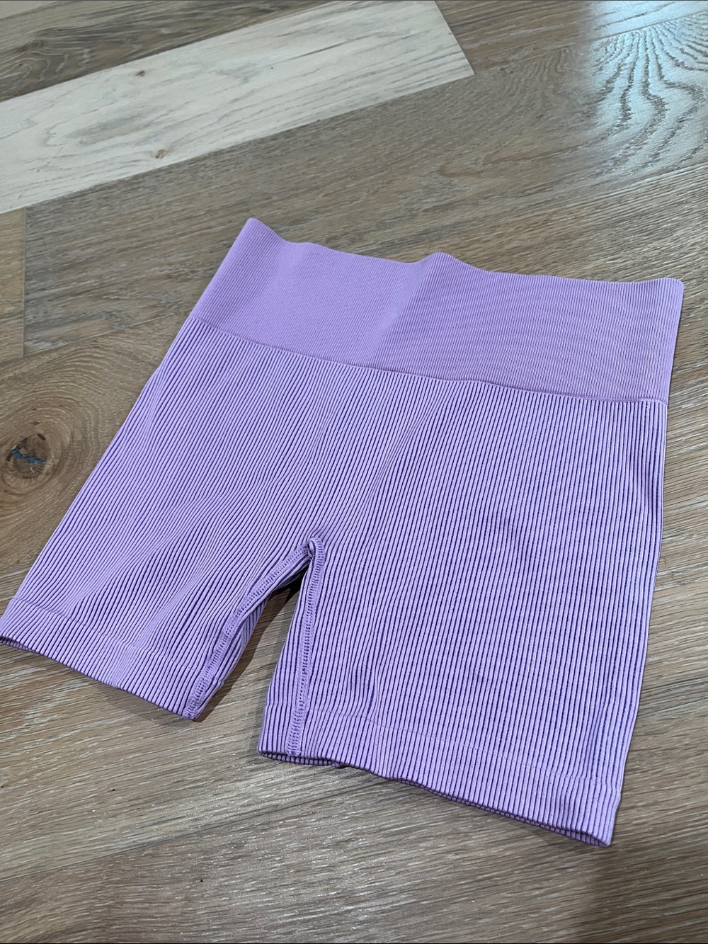 Colsie Seamless Ribbed Bike Shorts - Lavender